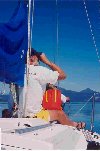 Hein and Wil on the bow