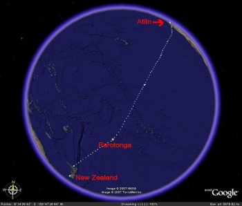 Ggogle map of Pacific Ocean.