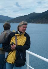 Wil on deck of ferry