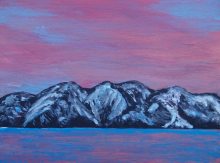 sunset Atlin lake